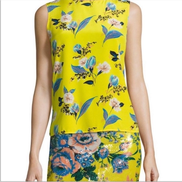 Diane Von Furstenberg 100% Silk Floral Sleeveless Top - Picture 12 of 12